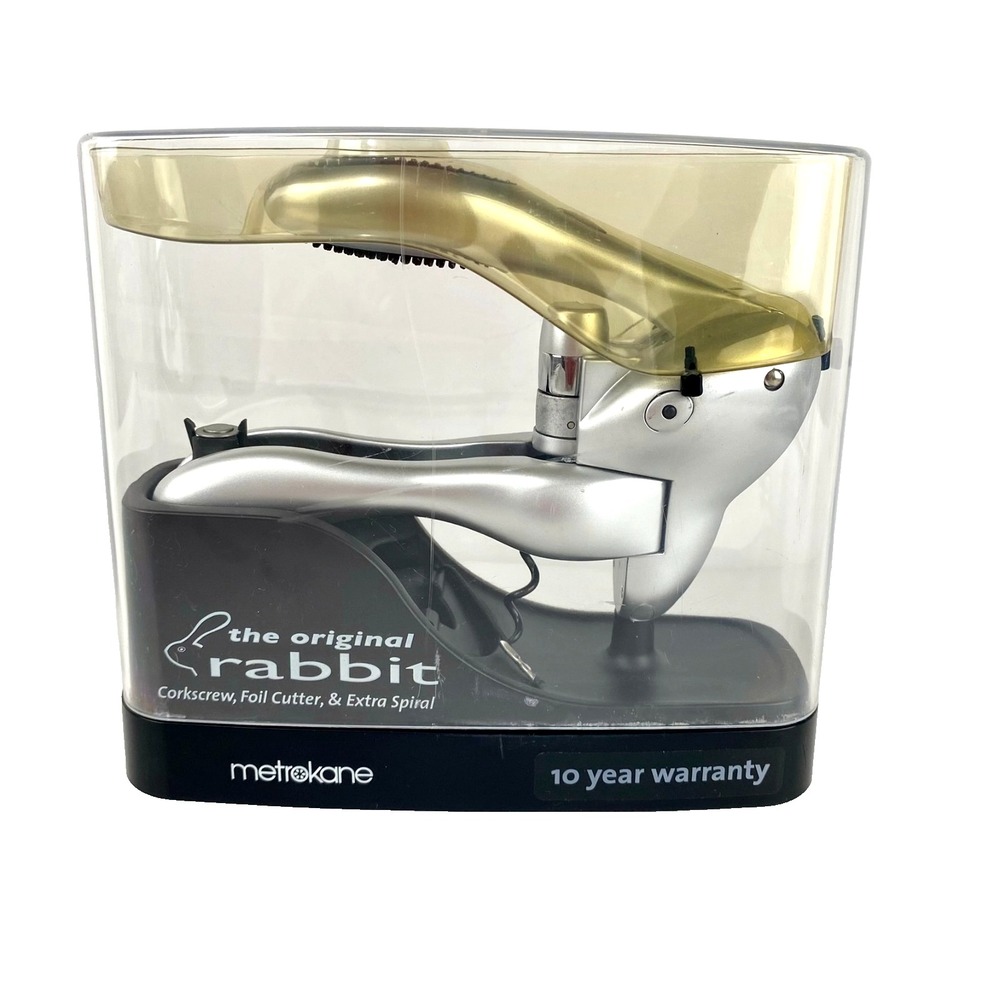Metrokane The Original Rabbit Silver Corkscrew Only, in Box, Wine Cork Puller